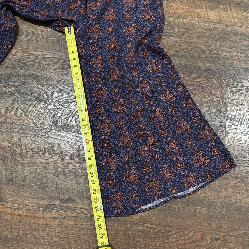 Elevenses Anthropologie Pants Paisley Wide Leg Palazzo Boho Flowy Purple Size 12 - Picture 10 of 12